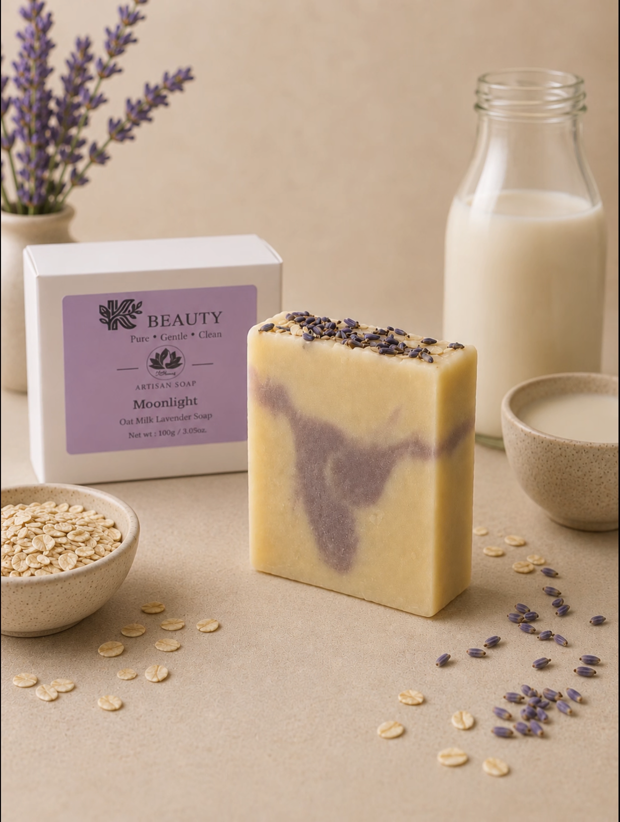 Moonlight (Oat Milk Lavender Soap) 100g / 3.5oz.